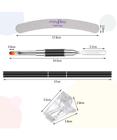 Metagio 100 Piece Dual Nail Forms Set - Gel & Acrylic Nail Extension Kit with Clips Dual-Ended Brush & Nail File - Perfect for International Shipping - Buy Online on SooperMarket.com