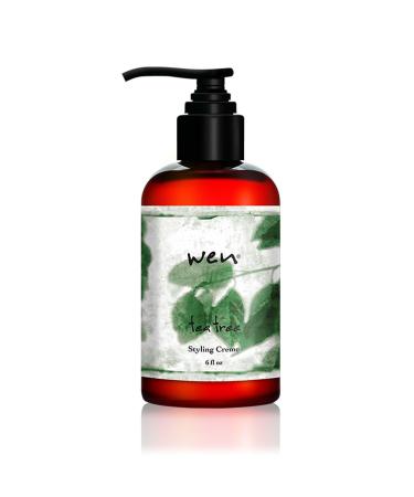 WEN by Chaz Dean Tea Tree Hair Styling Creme for Men & Women - Frizzy Hair Products Frizz Control Hair Styling Products Anti Frizz Finishing Cream Texture Cream - 6 Fl Oz (Pack of 1)