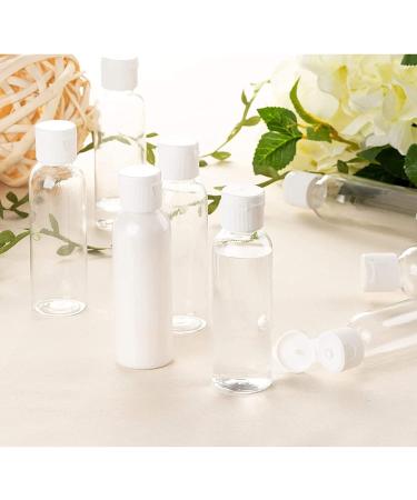 24-Pack Clear 2 oz Travel Bottles with Flip Cap - Refillable Toiletry and Cosmetic Containers for Shampoo, Lotion, Body Soap, Cream, Toner - Plastic Empty Bottles - Buy Online on SooperMarket.com