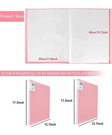 Huacan A3 Diamond Painting Storage Book | 30 Pages Portfolio Folder for 30x40cm Painting | Pink Color - Buy Online on SooperMarket.com