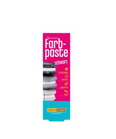 Decocino color paste black-20 g-food coloring ideal for coloring cakes fondant and creams-azo-free and gluten-free 20 g (1 Pack) black