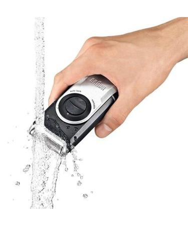 Braun MobileShave M-90 Travel Shaver Silver - Precision Trimmer, Smart Foil, Wide Floating Foil, Washable - Buy Online on SooperMarket.com