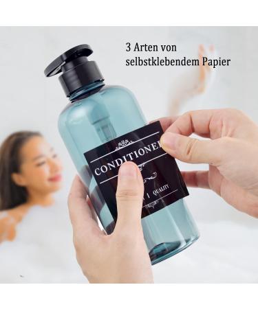 3 Pack - 500ml Empty Pumping Bags | Blue Shampoo Bottle Pump Dispenser | Ideal for Shower & Body Soap - Buy Online on SooperMarket.com