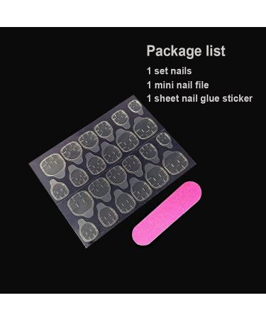 Dark Rose Pink Coffin False Nail Tips - 24pcs Glossy Acrylic Press On UV Fake Nails | Salon-Quality Full Cover with Glue Sticker | L5578 - Buy Online on SooperMarket.com