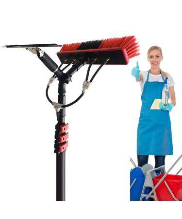 Window Cleaning Pole Kit Water Fed Pole Kit Window Cleaning Pole Water Fed Telesbrush Extendable Cleaner Conservatory Roof/20Ft 35cm Brush Head 7M/24FT