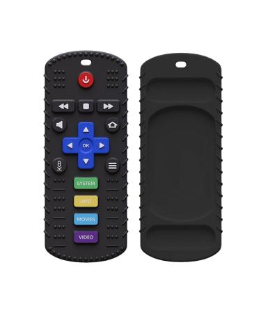 Remote-controlled biting toys biting toys for babies soft silicone baby bites early pedagogical remote-controlled baby toys baby custody tools to relieve baby black