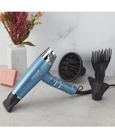 BaBylissPRO Nano Titanium Dual Ionic Lightweight High Speed Hairdryer with 2 Nozzles Diffuser and Straightening pick Black - Buy Online on SooperMarket.com