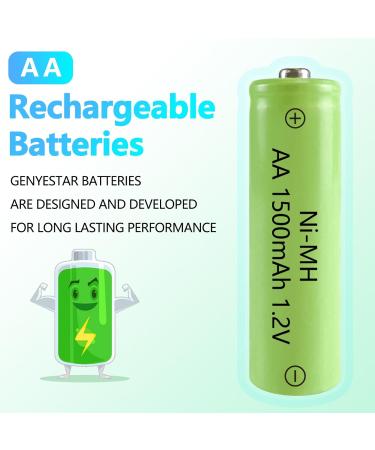 Rechargeable AA Batteries 1500mAh - High Capacity NIMH 1.2V - 8 Pack Pre-Charged for Solar Lights & Household Devices - Buy Online on SooperMarket.com