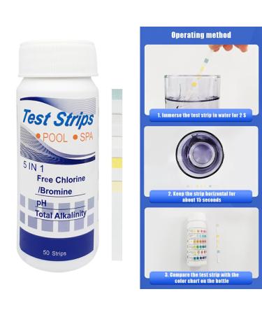 Dajidafu 50piece Easy-to- Test Strips For Precise And Convenient Measurements Water Test Strips PE Pool Test Strip Ph Test Strips seven-in-one 50 pieces/canister seven-in-one 50 pieces/canister - Buy Online on SooperMarket.com