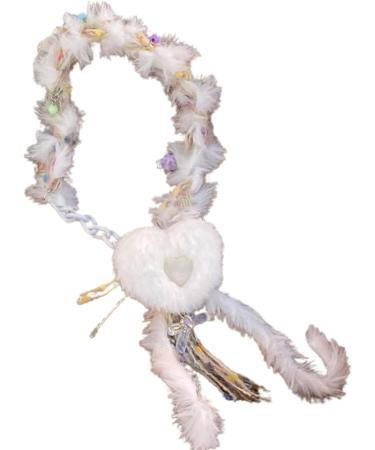 Oralgo Heart-Shaped Collarbone Chain Necklace | Colorful Fluffy Choker Accessory for Girls - Buy Online on SooperMarket.com