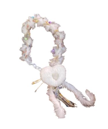 Oralgo's heart-shaped collarbone chain ornament colored fluffy threads choker necklace loop collarbone chain accessories for girls plush