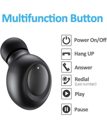 LEZII Single Bluetooth Earbud Mini Wireless Headset with Mic and Magnetic USB Charging - Waterproof Sport Earpiece for Samsung iPhone - Ideal for Car, Business Use - Buy Online on SooperMarket.com