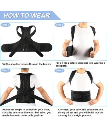 Back Brace Posture Corrector for Women Men -Adjustable and Breathable Support Scoliosis Back Brace for Waist Back and Shoulder Pain - Improve Back Posture for Body Correction and Lumbar Support M(29"-33") - Buy Online on SooperMarket.com