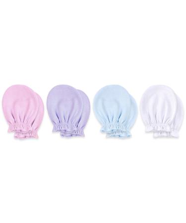 KiddyCare No Scratch Mittens Newborn/Baby Mittens Newborn. GOTS Organic Baby Mittens which are Baby Essentials. Warm and Soft Baby Gloves and Mittens 4pck - Girls 4 Pairs Blossom