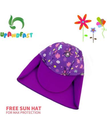 UPF 50+ Baby Girl One Piece Swimwear Suits with Sun Hat - Toddler Swimsuits 9-12 Months Purple - Buy Online on SooperMarket.com
