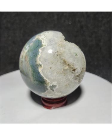 Natural Crystal Rough Natural Sphere Natural Crystal Cave Moss Aquatic Agate Ball Quartz Polished Gem Feng Shui Reiki Home Decoration 1pc 500-520g - Buy Online on SooperMarket.com