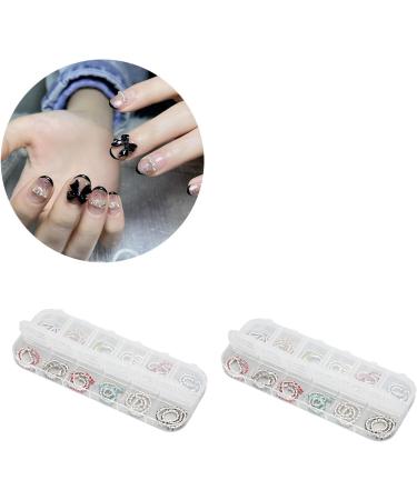 2 Boxes Nail Art Rhinestones Chains Multifunction 12 Colors Metal Bling Decal DIY Fingernails Charms for Acrylic Nails Nail Art Decoration Nail Art Accessories for Nail Salon Home - Buy Online on SooperMarket.com