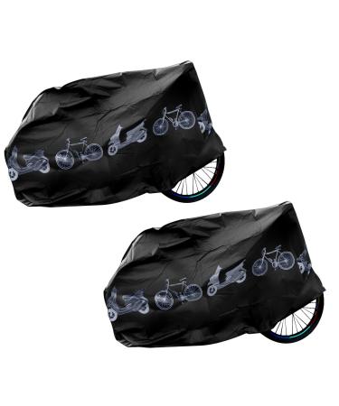 2 pieces bicycle garage protective cover bicycle cover waterproof bicycle hood protective hood bike tarpaulin anti -dust rain uv protection bike protection cover tarpaulin for bike electric car