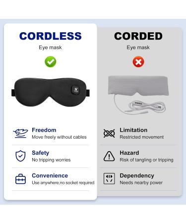 Aroma Season Cordless Heated Eye Mask - Warm Compress for Dry Eyes Styes & Blepharitis | Moist Heat Treatment Gift for Men & Women (Black - Buy Online on SooperMarket.com