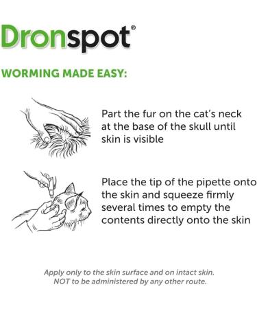 Dronspot Spot On Wormer for Small Cats - 0.5 to 2.5kg - 2 pipettes 2 pipettes Small Cats (0.5-2.5kg) - Buy Online on SooperMarket.com