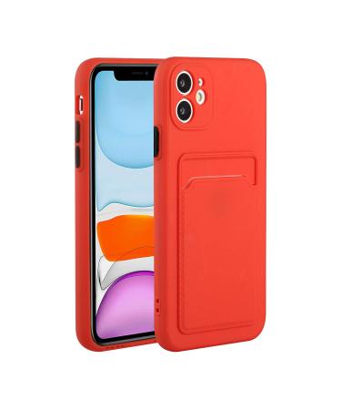 Tivenfezk Nadoli Silicone case for iPhone 15 Plus Ultra thin shockproof scratch -resistant wallet soft TPU protective cover mobile phone case with credit card holder iphone 15 plus red