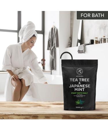 Foot Bath Salt with Sea Salt & Essential Tea Tree Oil - 1kg Pedicure Soak for Ultimate Foot Care - Natural Mint Oil Bathing Additive - Buy Online on SooperMarket.com