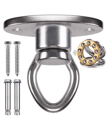 SELEWARE Heavy Duty Bearing Swing Hanger, 360 Rotate Swing Swivel Hook with Screws for Wooden and Expansion Bolts for Concrete, Indoor Outdoor Hammock Porch Chair Tire Swing Set
