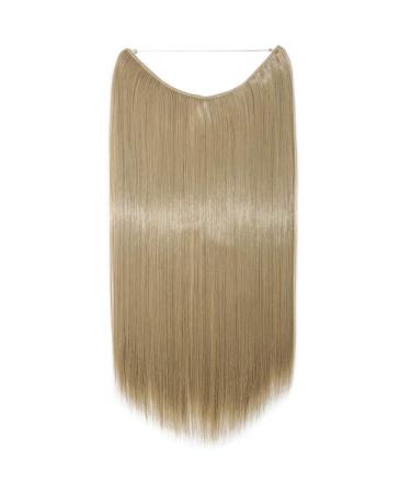 Silk-Co Hair Extensions - 50cm Ash Blond Smooth Synthetic Hair with Invisible Cord & Rubber Band Sealing Extensions for Women - Buy Online on SooperMarket.com