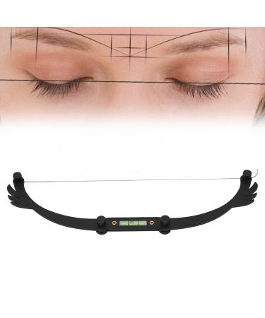 Bow Line Ruler Foldable Eyebrow Makeup Ruler Microblading Permanent Makeup Eyebrow Marker Ruler Eyebrow Mapping Tool Kit Featuring Bow with String (Black)