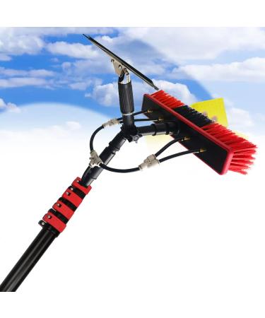 photovoltaic cleaner window cleaning pole Water Fed Pole Kit Window Cleaning Brush Equipment Water Fed Telesbrush Extendable Cleaner Conservatory Roof Photovoltaic Panel Cleaning Tool-20Ft/ Clear 20Ft