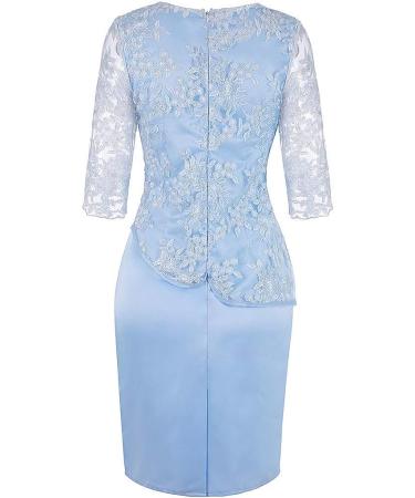 Womens Plus Size Floral Lace Sheath Dress - Knee Length Work Casual Party Cocktail Dress (Blue, Size L) - Buy Online on SooperMarket.com