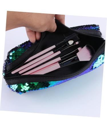 EXCEART 1pc Pencil Style Bags Makeup Cosmetic Mermaid Sequin Multifunction Lady Storage Pouch Bag Sequins Green Black 21X7CM - Buy Online on SooperMarket.com