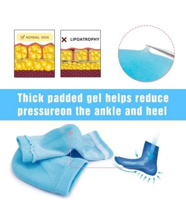 Moisturizing Gel Heel Socks Cracked Gel Heel Socks Toeless Heel Repair Socks for Women (Azure) - Buy Online on SooperMarket.com