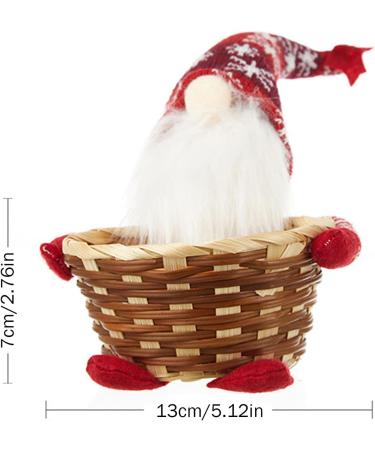 Christmas Candy Basket Table Decor Gnomes Wicker Basket for Christmas Candy Storage Jars Weaving Santa Claus Storage Basket for Christmas Decorations Red Christmas Table Decoration Christmas Storage - Buy Online on SooperMarket.com