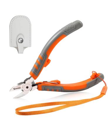 SPEEDWOX Wire Cutter 5-Inch Diagonal Cutting Pliers Side Cutting Nippers with Safety Lock and Protective Holster Mini Precision Flush Cutters Chromium Vanadium Steel Diagonal Head Wire Clippers