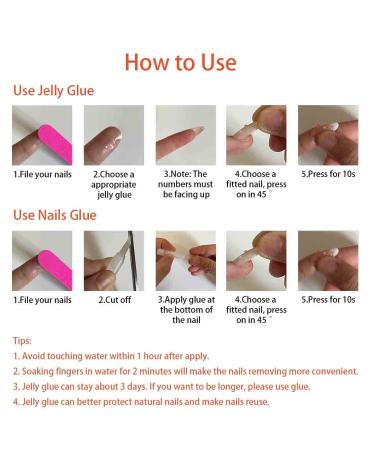 French Tip Long Press On Nails - 24 PCS Coffin Fake Nails | Glossy Pink Nails for Women - Buy Online on SooperMarket.com