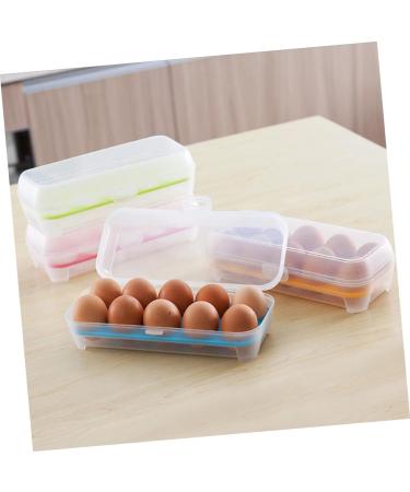 2pcs 10 Eggs Portable Refrigerator Clear Storage Bin with Lid Egg Holder Storage Box re-usable Green 24.5*10.5*7cm - Buy Online on SooperMarket.com