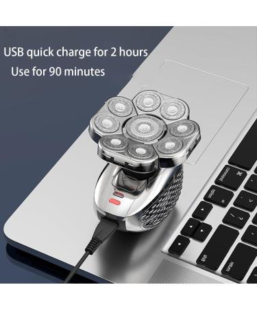 GeRRiT 6-in-1 Electric Shaver for Men | Bald Head Beard & Nose Hair Trimmer | 9 Blades Rechargeable Razor - Buy Online on SooperMarket.com