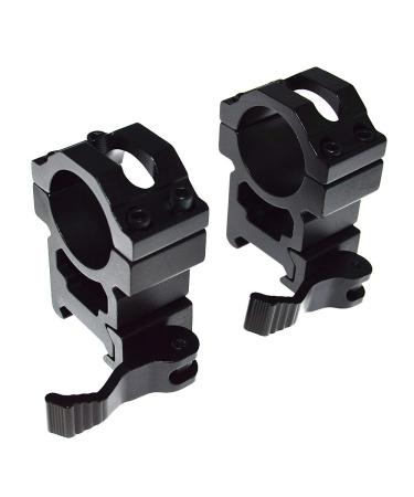 FIRECLUB 2pcs Quick Release Scope Rings Mounts Picatinny 1 Inch 25.4mm Diameter 20mm Weaver