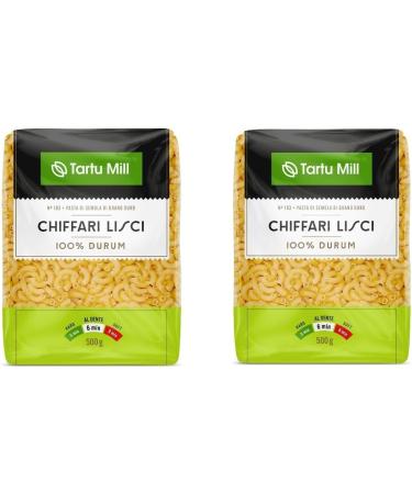 CHIFFARI LISCI Pasta Dry 100% Durum Wheat Premium Semolina Macaroni Tartu Mill Nr 183 (x2 CHIFFARI LISCI 500g) 1Kg - Buy Online on SooperMarket.com