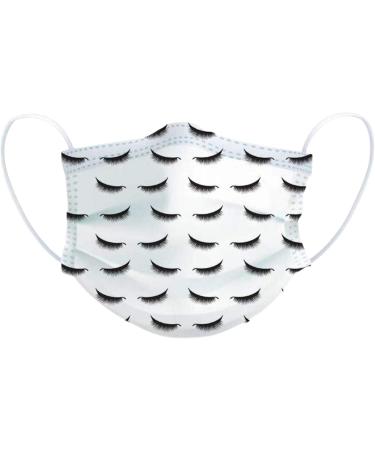 Shop 50 Pack Volume Lash Print Disposable Face Masks | 3D Eyelash Pattern for Lash Care Artists - Buy Online on SooperMarket.com