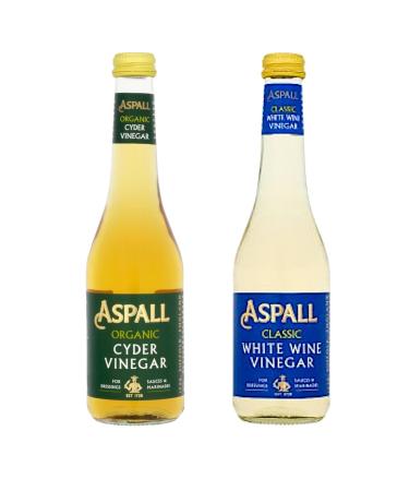 Apple Cider and White Wine Vinegar Bundle - Contains 1 x Aspall Apple Cider Vinegar and 1 x White Wine Vinegar (2 x 350ml bottles)