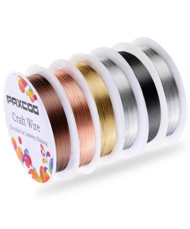 PAXCOO 6 Pack Jewelry Beading Wire for Jewelry Making Supplies and Craft (24 Gauge)