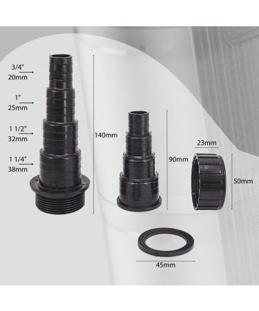 Aquaone Hose Connector 20/25/38mm | High-Quality Garden & Pool Hose Adapter | Durable One-Piece Plastic | Ideal for Ponds & Swimming Pools - Buy Online on SooperMarket.com