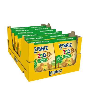 Leibniz Zoo with spelled & oats - 12 pack - mini butter cookies in funny animal motifs for children - without palm oil - In the advantage pack (12 x 125 g) chocolate 125 g (12 pack)