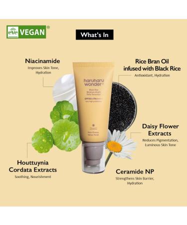 Haruharu Wonder Black Rice Moisture Airyfit Daily Sunscreen 50ml - Reef Safe Formula, Non-Greasy Velvet Finish - Buy Online on SooperMarket.com