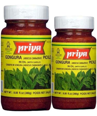 Seelans Superstore Priya Gongura Pickle in Oil | Traditional Pickle | Indian Origin | Delicious with Poppadums | Spicy & Sour | 300G (Pack of 2) - Buy Online on SooperMarket.com