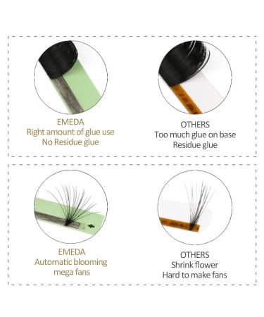 EMEDA 3D Effect Easy Fan Volume Lash Extensions | D Curl 0.05 | 2D-10D | 8-15mm Mixed Tray - Perfect for Professional Use - Buy Online on SooperMarket.com