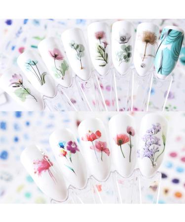 Macute Nail Decals: 24 Sheets Water Transfer Nail Stickers - Assorted Floral & Flamingo Patterns for Women's Fingernail Decorations and Manicures - Buy Online on SooperMarket.com