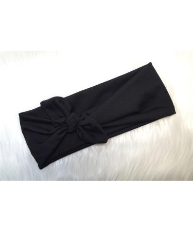 Black Knotted Bow Headband Bow Head Wrap Women's Headband Fashion Hair Band Makeup Wide Plain Headbands Elastic Head Wrap Hair Accessories for Daily Wearing Dating Sports - Buy Online on SooperMarket.com